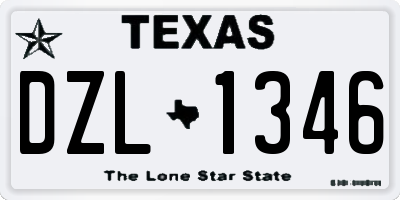 TX license plate DZL1346