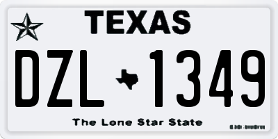 TX license plate DZL1349