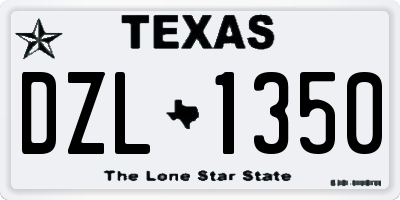 TX license plate DZL1350