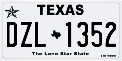 TX license plate DZL1352