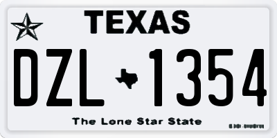 TX license plate DZL1354