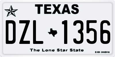 TX license plate DZL1356