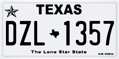 TX license plate DZL1357