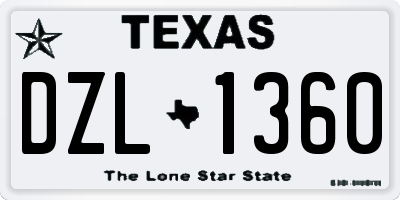 TX license plate DZL1360