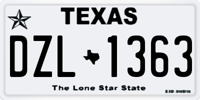 TX license plate DZL1363