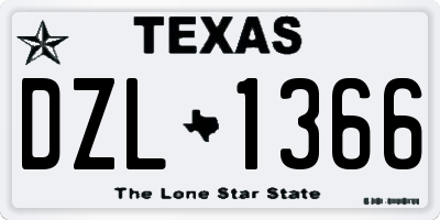 TX license plate DZL1366