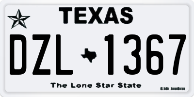 TX license plate DZL1367