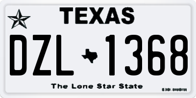 TX license plate DZL1368
