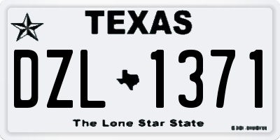TX license plate DZL1371