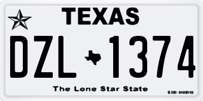 TX license plate DZL1374