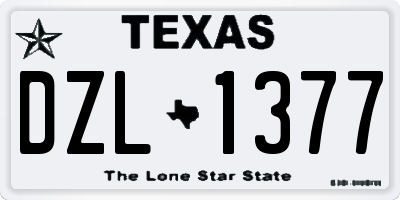 TX license plate DZL1377