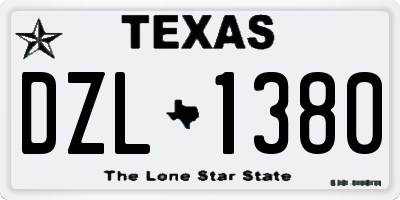 TX license plate DZL1380