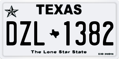 TX license plate DZL1382