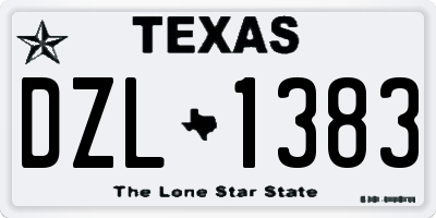 TX license plate DZL1383