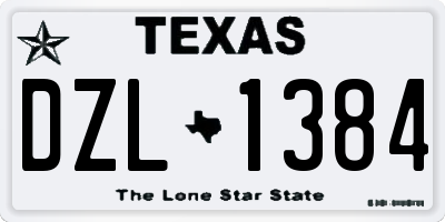 TX license plate DZL1384
