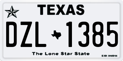 TX license plate DZL1385
