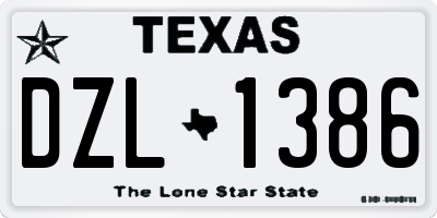 TX license plate DZL1386