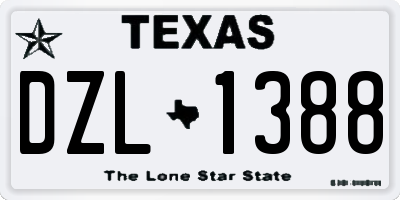 TX license plate DZL1388