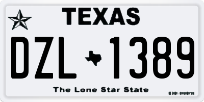 TX license plate DZL1389