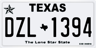 TX license plate DZL1394
