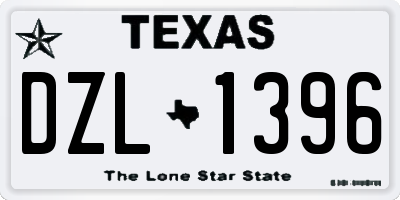 TX license plate DZL1396