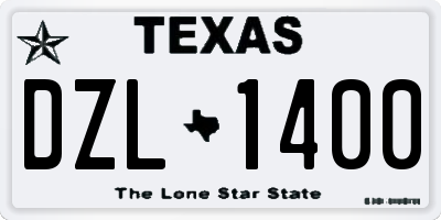 TX license plate DZL1400