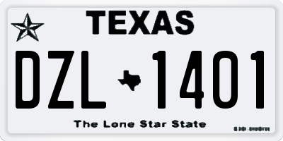 TX license plate DZL1401