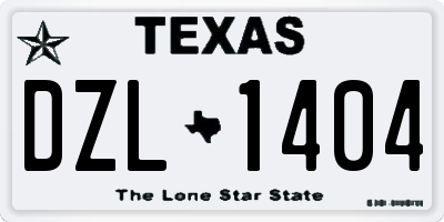 TX license plate DZL1404