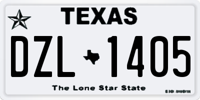 TX license plate DZL1405