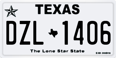 TX license plate DZL1406