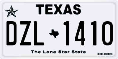 TX license plate DZL1410