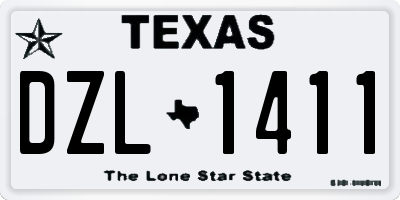 TX license plate DZL1411