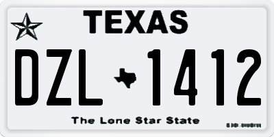 TX license plate DZL1412