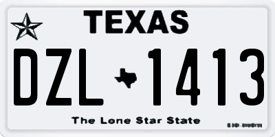 TX license plate DZL1413