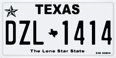 TX license plate DZL1414