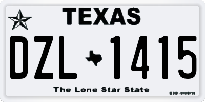 TX license plate DZL1415
