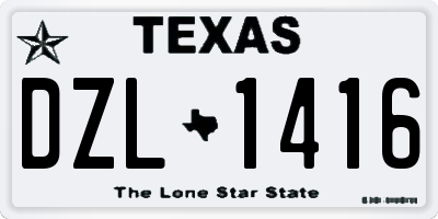 TX license plate DZL1416
