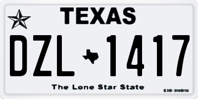 TX license plate DZL1417