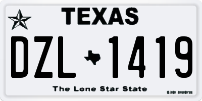 TX license plate DZL1419
