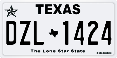 TX license plate DZL1424