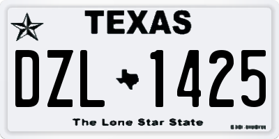 TX license plate DZL1425