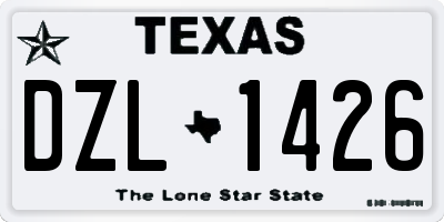 TX license plate DZL1426