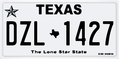 TX license plate DZL1427