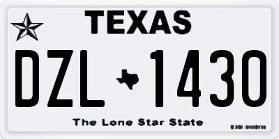 TX license plate DZL1430
