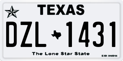 TX license plate DZL1431