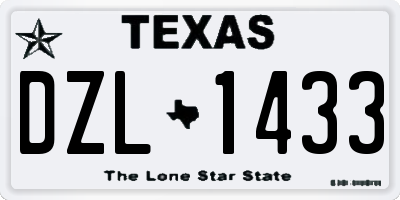TX license plate DZL1433