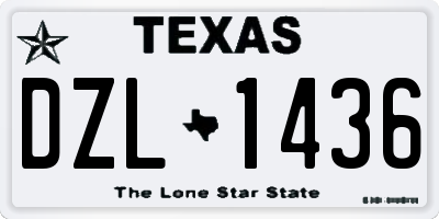 TX license plate DZL1436