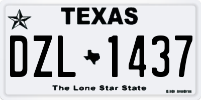 TX license plate DZL1437
