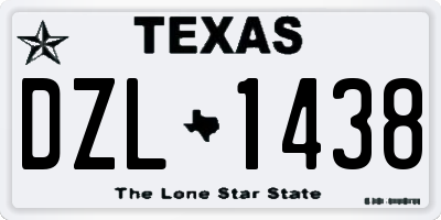 TX license plate DZL1438