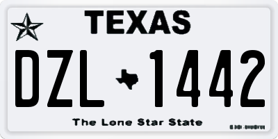 TX license plate DZL1442
